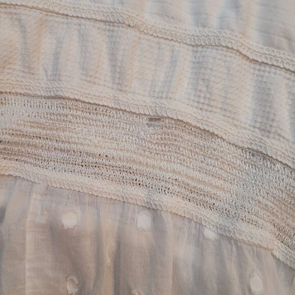 L'POGEE Boho Asymmetrical White Skirt Eyelet Detail & Crochet Layers Drawstring - Picture 11 of 16